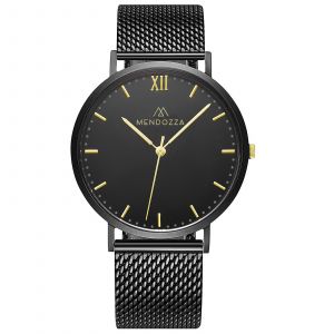 Mendozza Uhr MW-RG0404H-BML Midnight Black Damen Armbanduhr Schwarz Gold