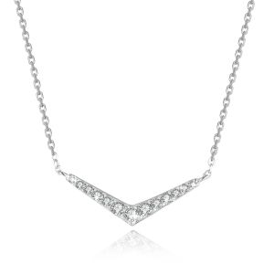 🦚 Mendozza Kette MJ-NE21390L Damen-Kette 925 Sterlingsilber V-Anhänger Silber