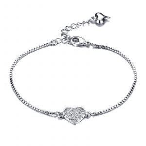 🦚 Mendozza Armband MJ-BR71003L Damen Herzarmband Silber