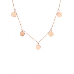 🦚 Mendozza Kette MJ-NE03763L Damen Collier Roségold Coins Anhänger