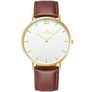 Mendozza Uhr MW-RG0200H-ON White Moon Armbanduhr Leder Weiß Gold