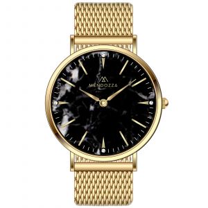Mendozza Uhr MW-PG0204L-GML Black Marble Marmoruhr Gold