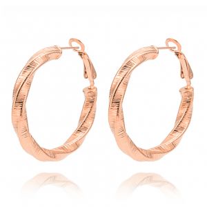 🦚 Mendozza Ohrringe MJ-EA03500L Damen Creolen Twisted Style Designer Ohrringe Roségold