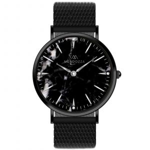 Mendozza Uhr MW-PS0404L-BML Black Marble Marmoruhr Schwarz