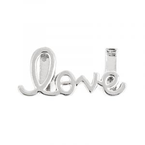 Mendozza Charms MJ-CH11113L Damen Schriftzug Love Charm Silber
