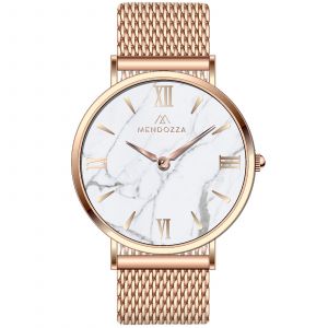 Mendozza Uhr MW-OR0300H-RML White Marble Marmor Armbanduhr Roségold